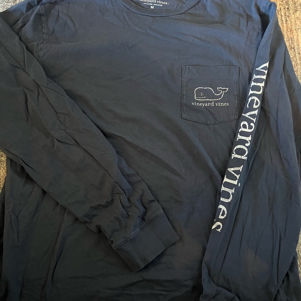 Vineyard Vines Men's Dark Blue Long Sleeve Tee